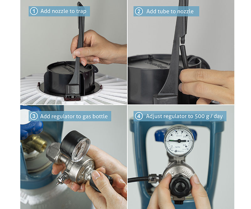 Step-by-step guide on Connecting the CO2 Booster Kit