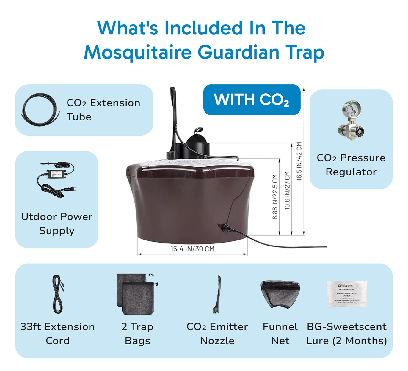Mosquitaire Outdoor Mosquito Trap Triple Set
